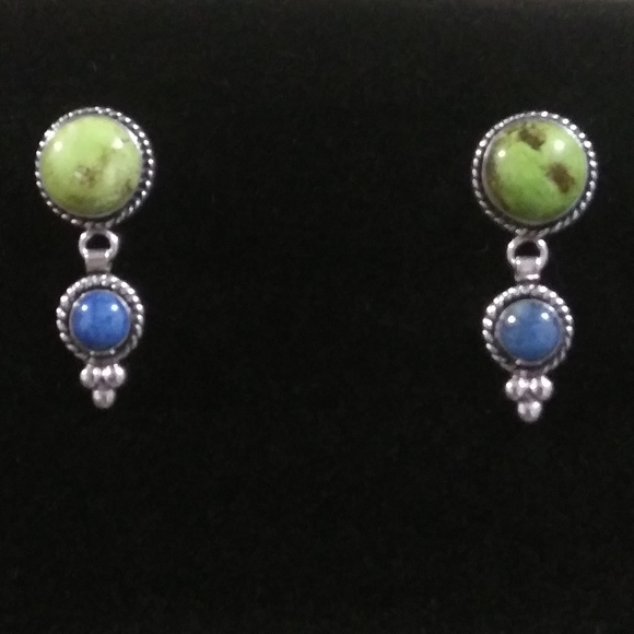 Quoc Turquoise Jewelry - Vintage Carolyn Pollack sterling Navajo earrings